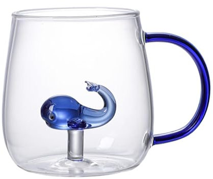 Vasos para beber | Taza para beber de animales de dibujos animados | Figura linda dentro de vidrio transparente, figura de dibujos animados que ahorra espacio, taza de té para cerveza, vino, agua y wh