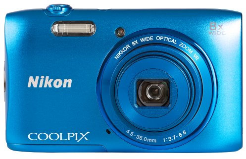 Nikon Coolpix S3600 Camera Blue 20.1MP 8xZoom 2.7LCD 720pHD 25mm Wide Lens (Renewed)