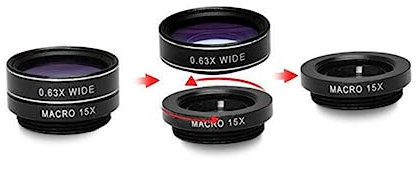 NAMOARLY Smartphone-objektiv -fischaugenlinse Starlight-Scope -superweitwinkel Telekonverter Für Handykameraobjektive Inklusive Polarisations Und Kaleidoskopobjektiv Aus Schwarz