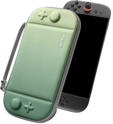 tomtoc Slim Carrying Case for Nintendo Switch 2 Model 2025, Odorless Felt Protective Hard Shell with 12 Game Card Slots, Portable Travel Storage Case with Original Patent and Military Grade Protection