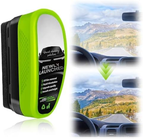 Automotive Oil Film Cleaning Brush, Powerful Glass Cleaning Board,Windshield Cleaner Tools,150ml Oil Film Cleaner for Window Remove Dirt Improve Clarity & Visibility (1)
