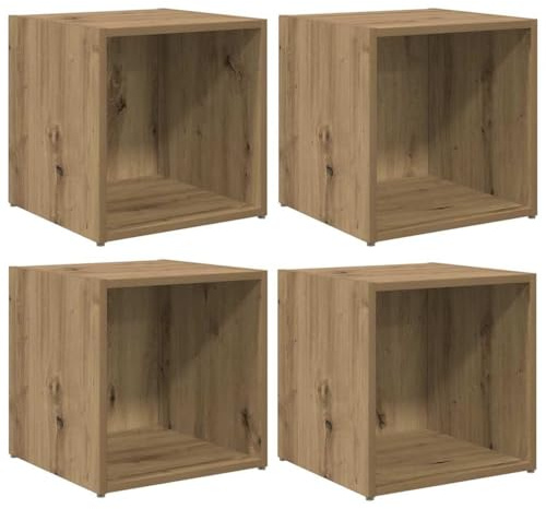 vidaXL TV Cabinets 4 Pieces Solid Oak 37 x 35 x 37 cm Wood Material