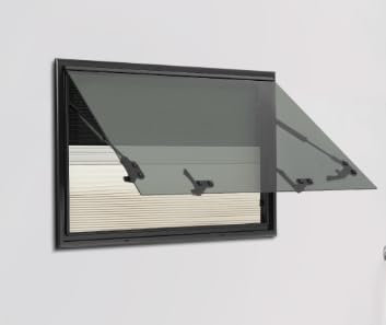 Wohnmobilfenster 800x500mm Ausstellfenster Seitenfenster mit Fenstergittern und Sonnenblenden Wohnwagen Fenster RV Externes Push Fenster für Van Camper