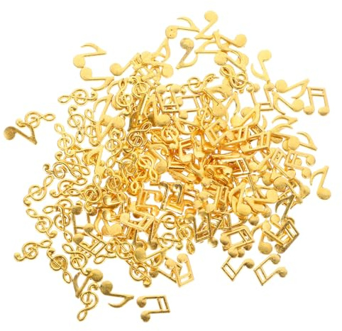 KAILIKETIY Musiknoten Metallfüllmaterial aus Zinklegierung 150 Stück Gold | Doppelnote, Klassische Form, Filigran für Bastelarbeiten und Schmuckherstellung