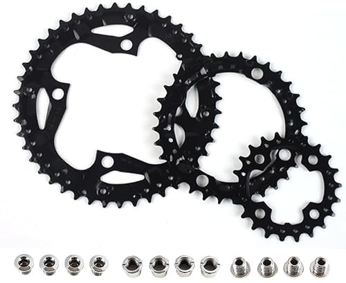 Ausi Juego de 3 platos y bielas para bicicleta de 22/32/44 dientes con pernos, piezas de repuesto de acero duradero.