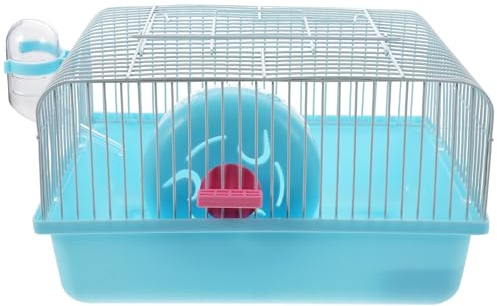 BETOOKY Hamsterkäfig Kleintierhaus Tragbar mit Futternapf Wasserspender und Laufrad Atmungsaktiv für Hamster Rennmäuse Kleine Haustiere Haustiertransportbox für Reisen und Ausflüge