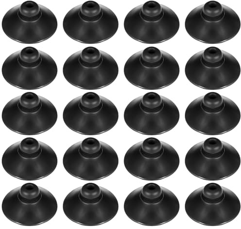 BDEPSTR Ventose per Acquario, 20 Pezzi Accessori per Acquario, Ventose in Gomma per Acquarios, 28 mm, per Riscaldatore, Pompa, Tubo (Nero)