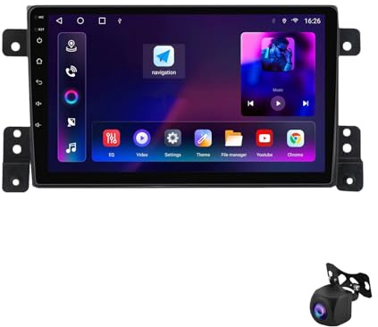 2 DIN Pantalla Radio para Suzuki Grand Vitara 3 2005-2015 9 Inches Android 15 Coche Pantalla Steering Wheel Controls para, 4 Core 2G+32G
