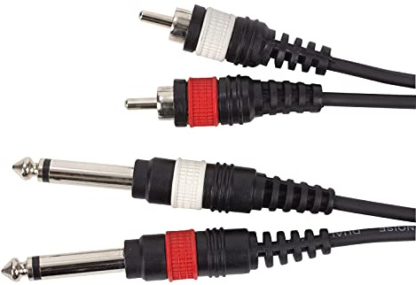 MUSIC STORE Audiokabel stereo 2 m Cinch / 6,3 mm Klinke