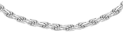 Tuscany Silver Women's Sterling Silver 2.1 mm Diamond Cut Rope Chain Necklace of Length 51 cm/20 Inch