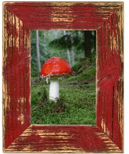 Mein Landhaus Bilderrahmen aus echtem Alt-Holz Stil Vintage, rustikal - handgefertigte Unikate in rot 30X40