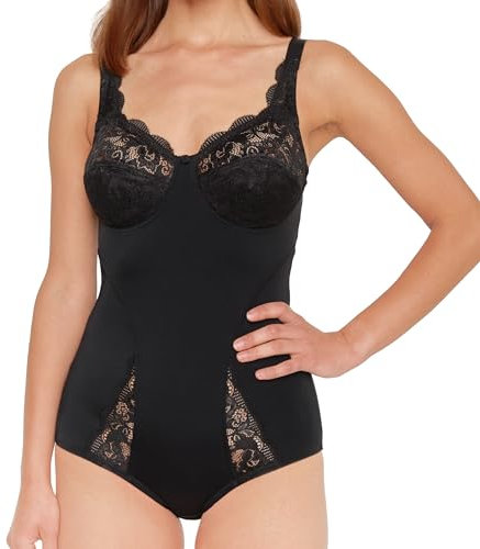 SUSA Damen Body ohne Bügel - Latina 6538 - Bequeme Shapewear Mieder für Frauen - Figurschmeichelndes Design - Ideal für Alltag & besondere Anlässe - Schwarz, 75B