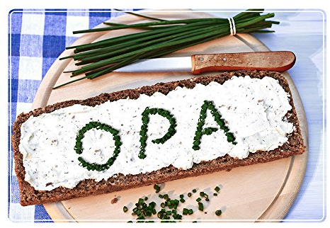 digital print Tischset mit Namen ''Opa'' Motiv Schnittlauch - Tischunterlage, Platzset, Platzdeckchen, Platzunterlage, Namenstischset