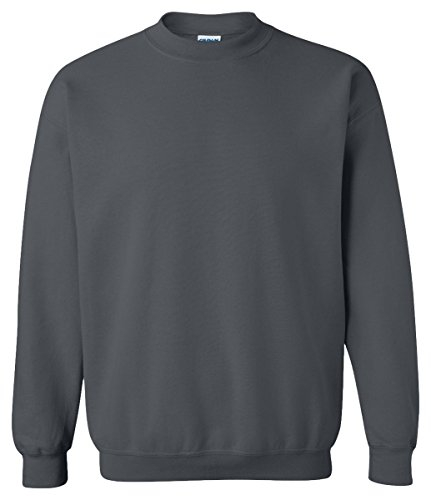 Gildan Felpa Girocollo In Pile, Modello G18000, Felpa Uomo, Grigio (Dark Heather), XL