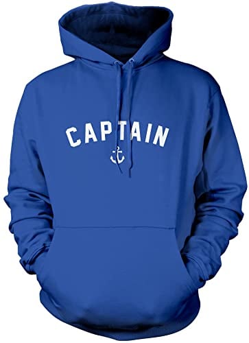Captain - Unisex Hoodie - Sailing Boat Owner Sailor Yacht L Blue