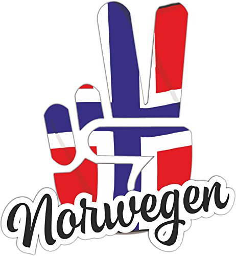 INDIGOS UG - Aufkleber - Autoaufkleber - Sticker - Norwegen - Victory - Sieg - Heckscheibe, Kofferraum - 10x8cm