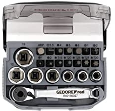 GEDORE red Bit-Knarren-Satz, 23-teilig, Bit-Set mit Bit-Halter und Schraubendrehereinsätzen, 1/4, 6,3 mm, R49005023