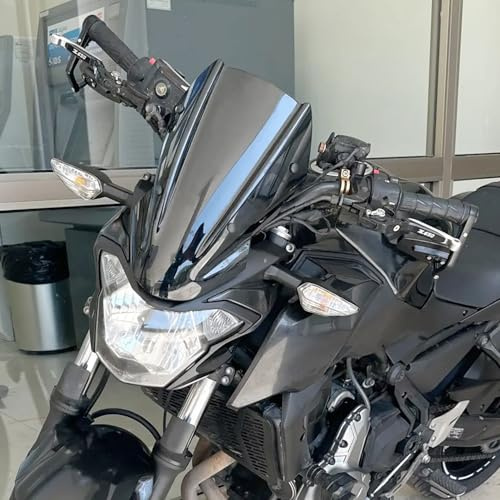 Lorababer Double Bulle Pare-Brise Parebrise et déflecteur Visière compatible avec Ka-wasaki Z650 Z-650 Z 650 2017 2018 2019 Support Moto Z 650 Accessoires (fumée)