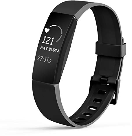 Amzpas Kompatibel mit Fitbit Inspire/Fitbit Inspire HR Armband, Weiches TPU Ersatzband Uhrenarmband Zubehör für Fitbit Inspire/Inspire HR Fitness Tracker (04 Schwarz, S)