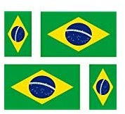 4 x Autocollant sticker voiture moto valise pc portable drapeau bresil bresilien