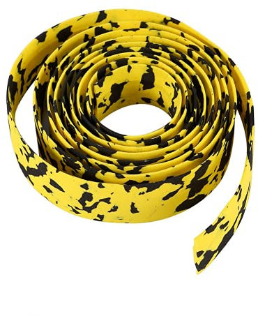 Bicycle Bar Tape, Bike Handlebar Tapes Rubber Foam Bicycle Anti-Slip Reflective Grip Wrap Tape Wraps + 2 Bar Plugs for Touring Cycling and Road Racing(Yellow+Black)