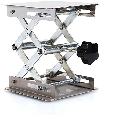 Laborständer Tisch 100 x 100 mm Scherenbühne aus Edelstahl Labor-Hebebühne Lab-Lift Hebebühnen