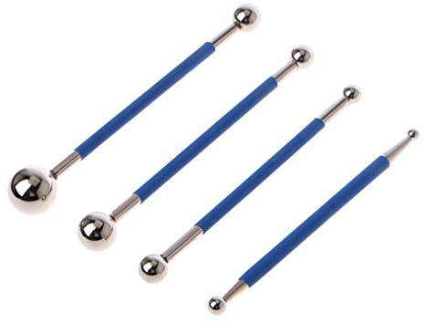 Abwan Gepresste Kugel für Fugen und Klebstoffspalten, Edelstahl, doppelseitiges Ende, Reparaturstab, Porzellanboden-Fugenschaber, Bauwerkzeuge (4 Stück/Set)