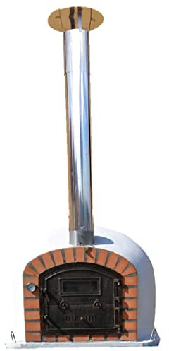 Impexfire Steinofen Perfetto AL 120 inkl. Kaminrohr und Abdeckung aus Edelstahl