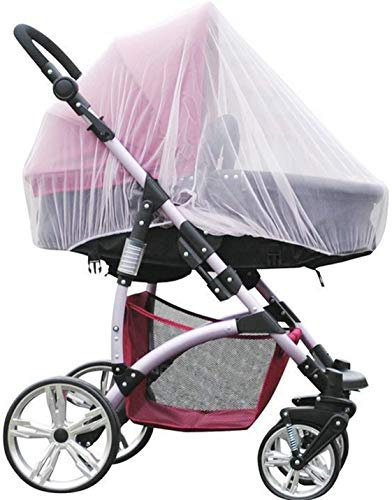 Moustiquaire Poussette-WENTS Universelle Moustiquaire pour Landau, lit Parapluie et Auto-siège, Universel Protection Anti-Insectes Bébé, Buggy Filet de Poussette, Blanc 1,5 m 2PCS