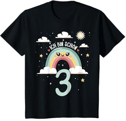 3. Geburtstag Kindergeburtstag Dritter Geburtstag Regenbogen T-Shirt