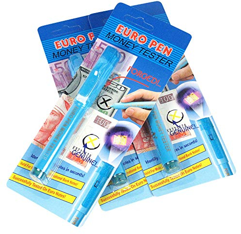 2 in 1 UV-Licht Banknotendetektor Gefälscht Prüfstift Geldscheinprüfer Funktioniert Bei Sämtlichen Internationalen Währungen, 1/3 Stück