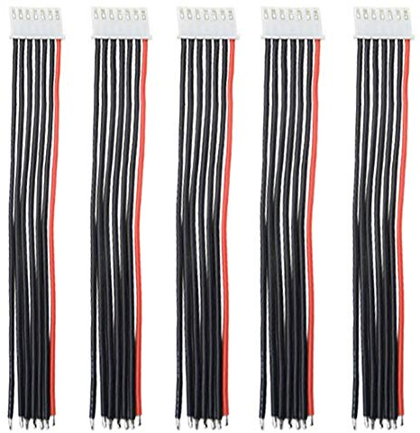 Yiqigou 5pcs JST 2S 3S 4S 5S 6S Balance Verlängerungskabel Kabel mit 15cm 22AWG Silikonkabel (6S)