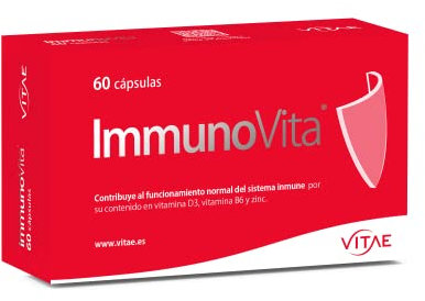 Vitae ImmunoVita 60 cápsulas | Betaglucanos de levadura, Vitamina D3, Vitamina B6 y Zinc | Activar Las defensas | Fortalecer el Sistema inmunitario