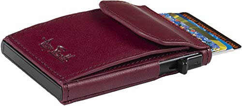 Tony Peotti Furbo Slim Kartenetui mit Kleingeldfach - Amarantrot