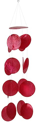 ART-CRAFT Perlmutt Girlande Capiz rot als hänge Deko für Fenster oder deko Wohnzimmer Aber auch als Garten Dekoration Länge 50cm