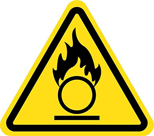 Schild PVC 5 mm 12 x 10 cm Danger Oxygène Dreieck gelb