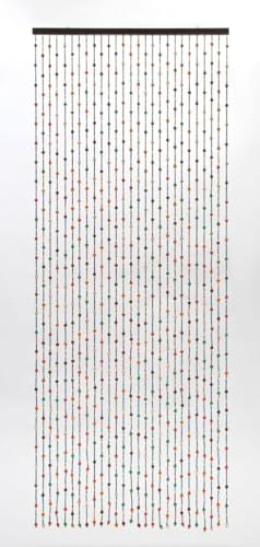 CONACORD Dekovorhang 'Colorful', Bunte Holzperlen, ca. 90 x 230 cm