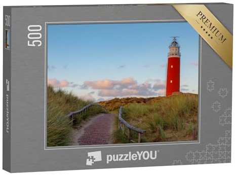 puzzleYOU: Puzzle 500 Teile „Der rote Eierland-Leuchtturm auf der niederländischen Insel Texel“ – aus der Puzzle-Kollektion Regionale Puzzles Deutschland