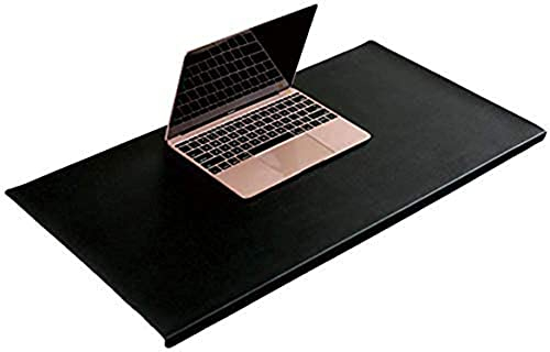 Rutschfeste Schreibtischunterlage mit Kantenschutz, Schreiben Matte für Computer Tastatur PC und Laptop, Wasserdichte PU Leder Groß Mauspad Tischunterlage Tischschoner,Schwarz,100X50cm