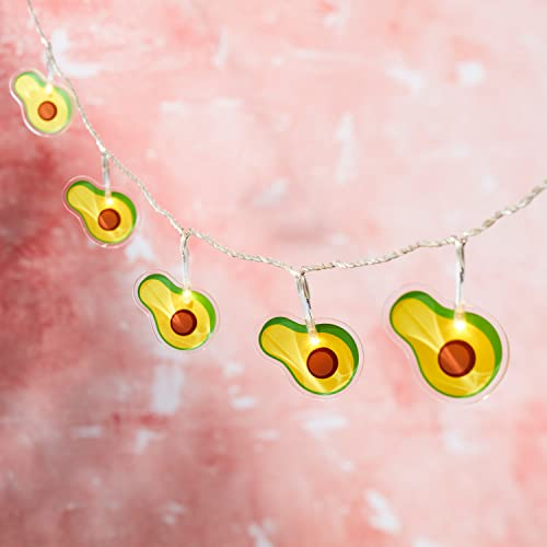 Lights4fun 12er LED Avocado Lichterkette Timer batteriebetrieben Innenbereich Zimmer Deko Party