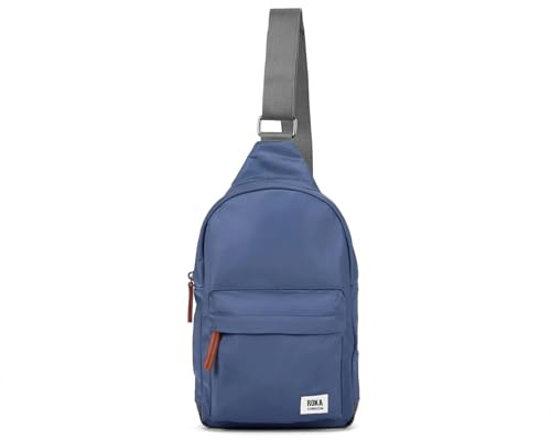 ROKA London Willesden Sling Bag – Lightweight Recycled Nylon Crossbody Bag for Women & Men, Water-Resistant Everyday Shoulder Bag with Secure Zip Pockets & Adjustable Strap (Airforce, S)