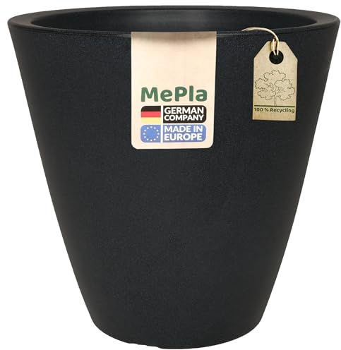 MePla Hochkübel Orvieto - runder Pflanzkübel - wetterfestes Pflanzgefäß - UV-beständiger Blumenkübel - Pflanzentopf - Kübel - ø40 H39 - anthrazit
