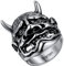 U7 Samurai Prajna Maske Ring für Männer Edelstahl Vintage Horn Schädel Statement Ring personalisiert Biker Roker Ringe Modeschmuck Accessoire für Vater Ehemann(Ring Größe 69)