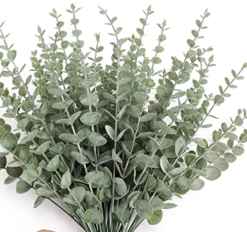 20 Stück künstliche Eukalyptus-Stiele Faux Eukalyptus-Blätter Künstliche Eukalyptus Pflanzen künstliche Eukalyptus Stängel Zweige für Zimmer, DIY Blumenstrauß, Herzstück, Hochzeit, Büro Deko usw