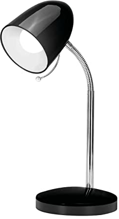 Schreibtischlampe Tischleuchte Leselampe Klemmleuchte Nachttischleuchte Retro aus Metall mit Schwanenhals, schwenkbar, mit Schnurschalter, Fassung E27 (ohne Leuchtmittel, Tischleuchte schwarz)