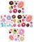 NUOBESTY Wandaufkleber-Set 4 Stück Donut-Aufkleber PVC-Material für Babyzimmer-