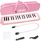 Soulmate Melodica-Instrument mit 37 Tasten, Luftklavier-Keyboard, Sopran, Melodica, Musikinstrument mit weichen langen Röhren, kurzen Mundstücken und Tragetasche für Kinder, Anfänger, Geschenk, Rosa