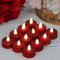 Rot glitzernde Led Teelicht Kerzen, 12-Pack warme gelbe Batterie flackernde gefälschte Teelichter realistische flammenlose Teelichter für Weihnachten, Halloween, Hochzeit, Party, Feste Dekorationen