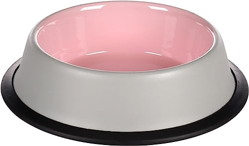 Flamingo Futter- UND TRINKNAPF Katze Nell Edelstahl ROSA rutschfest DURCH Rand 200ML 15.3CM
