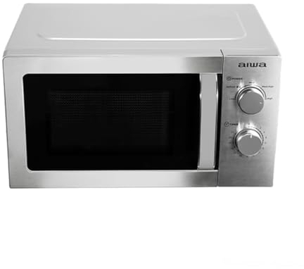 AIWA MW-200SL, forno a microonde con capacità di 20 litri, pulsante rotativo, potenza 700 W, colore argento